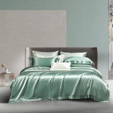 22 MM Mulberry Silk Can Custom Size Bedding Set 4pcs Duvet Cover Sets Flat Sheet