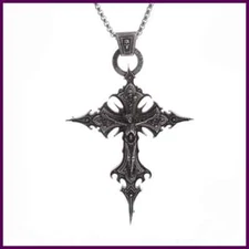 Vintage Gothic Crucifixion Skull Cross Pendant Necklace for Men Statement Street