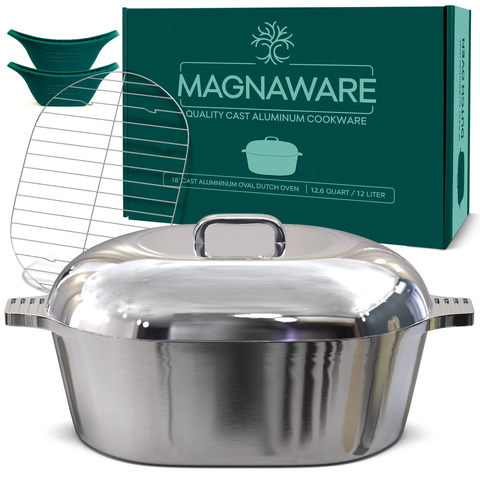 MAGNAWARE Quality Cast Aluminum Oval Dutch Oven 12.6 QT 18" *Like MAGNALITE*