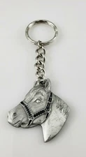 1988 Rawcliffe Pewter Signed P. Davis Horse Keychain