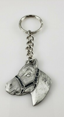 1988 Rawcliffe Pewter Signed P. Davis Horse Keychain