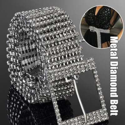 YooAi Crystal Waist Belt for Women - Rhinestone Chain Belt with O-Ring Waistband - Silver 105cm at Women's Clothing store YooAi Crystal Waist Belt for Women - Rhinestone Chain Belt with O-Ring Waistband - Silver 105cm at Women's Clothing store