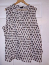 Talbots Plus Blouse Womens 3X Sleeveless Sheer