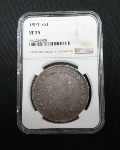 1800 Draped Bust Silver $1 Dollar - NGC VF 35
