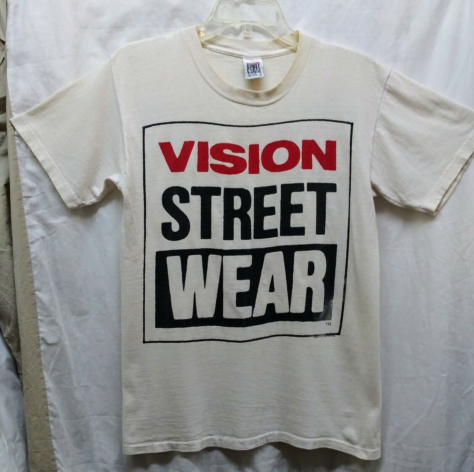 Vintage 1986 Authentic Stitch VISION STREET WEAR White T-Shirt Size | eBay