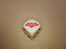 Red Bat - 16mm D6 Six Sided Specially Engraved Die - RPG Tabletop Games Dice