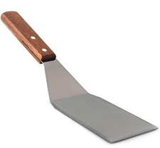 Espátula de Metal Bordes Biselados, Espátula de Acero Inoxidable con Mango de Madera 11 x 3"