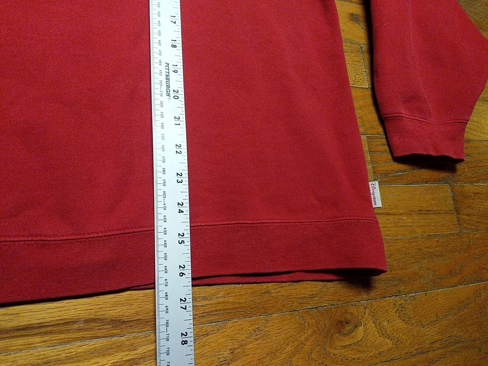 Sudadera De Colección Disney Bordada Mickey Mouse Cuello Redondo Para Hombre XL Roja Foto 4 de 4