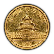 1990 10 Yuan China 1/10 oz Gold Panda Coin - SKU-G3290