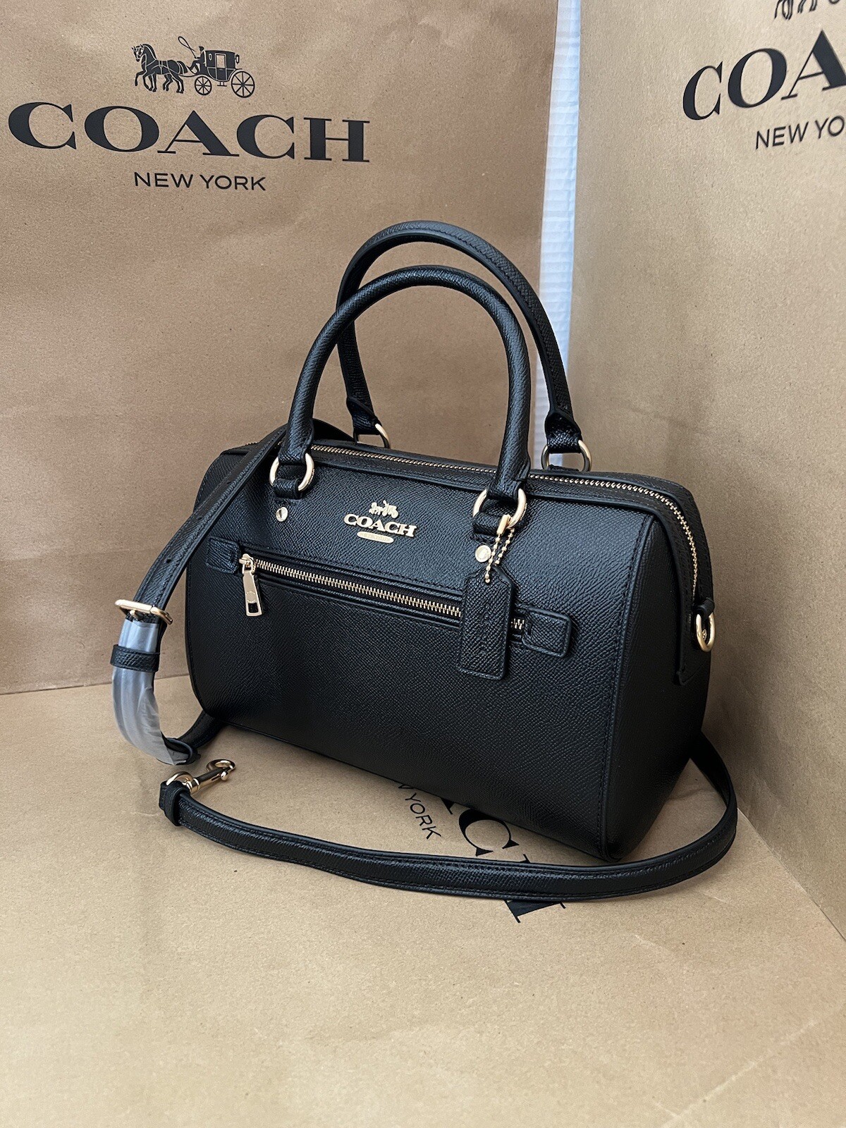 NWT Coach Rowan Satchel Bag Women F79946 Black Leather New 