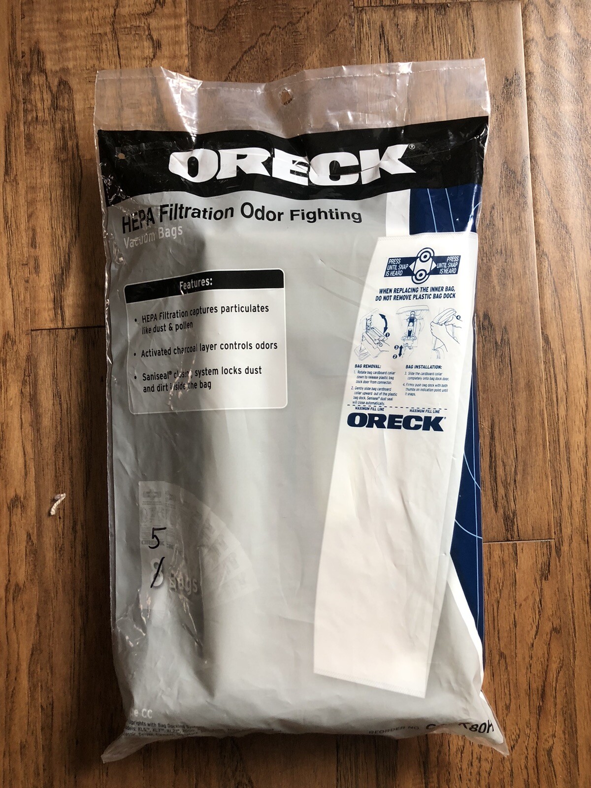 Oreck HEPA Filtration Odor Fighting Bag Open Pack of 5 (CCPK80H ) eBay