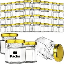 60 Pcs Small Glass Favor Jars with Airtight Lids 1.5 Oz Mini Honey Jars for Wed