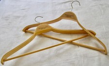 VINTAGE LOT OF 2 MANDARIN ORIENT, HONG KONG DELUXE SOLID LAMINATED WOOD HANGERS