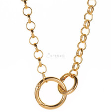 Hypoallergenic Silver Gold Double Hollow Circles Choker Chain Statement Necklace