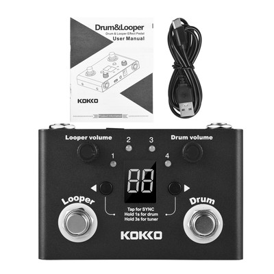 KOKKO Multifunktionales Drum & Looper Effektpedal Tuner  Page-Turner Z4R5