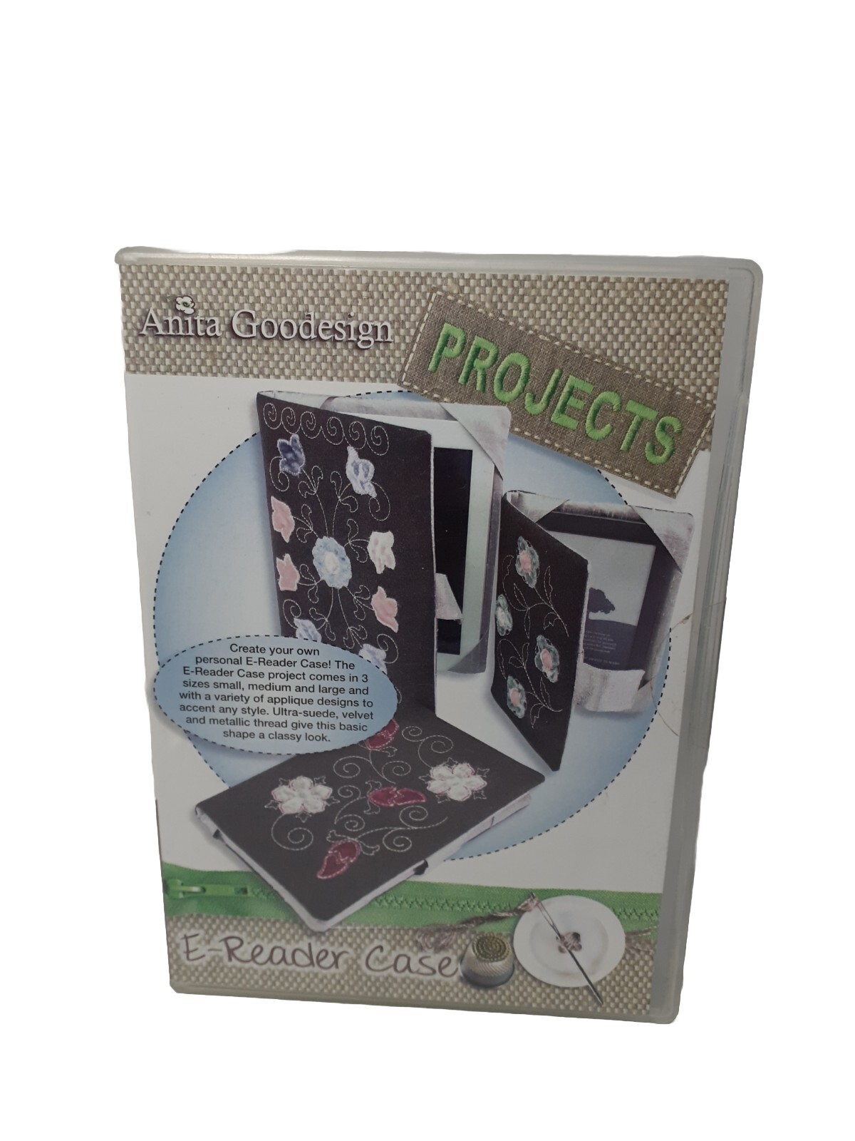 Anita Goodesign E-Reader Case Embroidery Machine Design CD Floral PROJ08-image