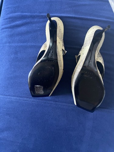 Casadei Animal Print Python Leather Sandals Sz 7 1/2 Stilettos High Heels - Picture 5 of 11