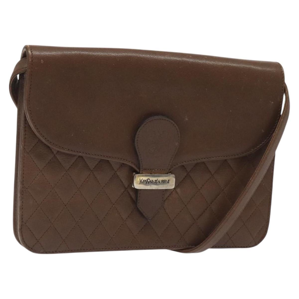 Borsa a tracolla SAINT LAURENT in pelle marrone oro originale BA1594