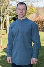 Traditional Irish Grandfather Button-Down Shirt, Long Sleeve, Cotton Blend