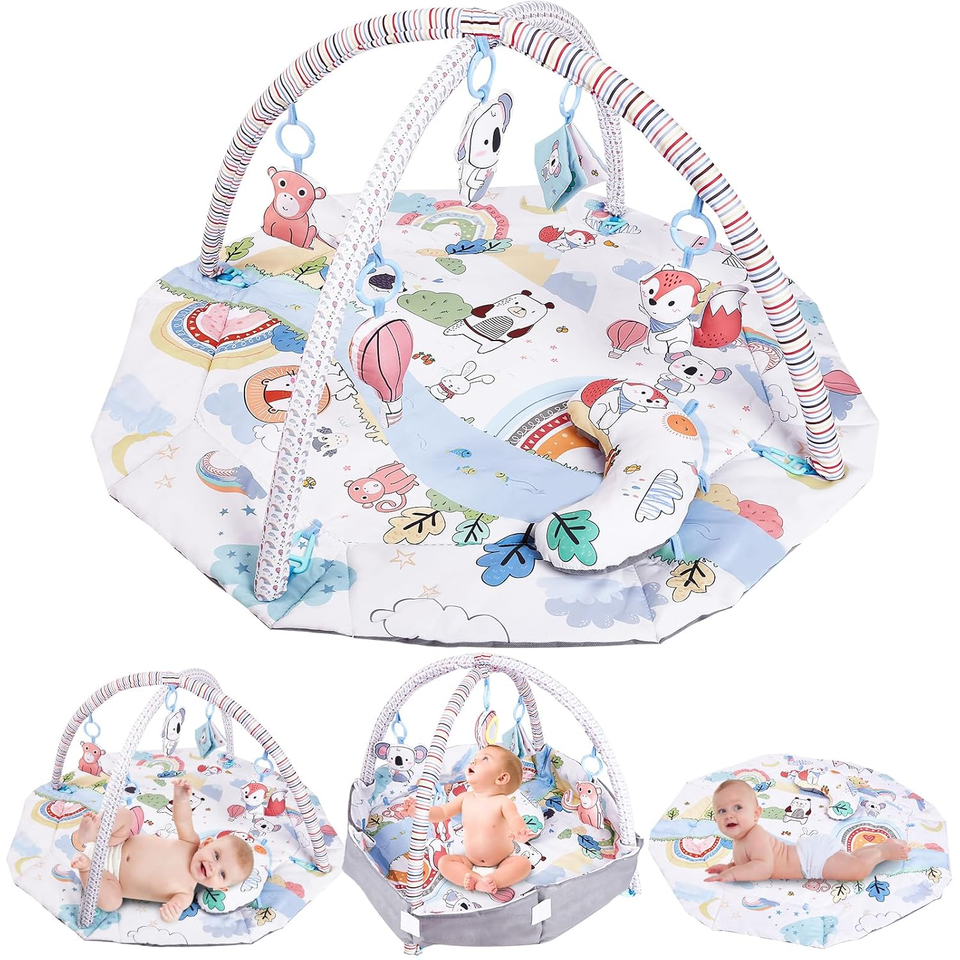 Baby Gym Play Mat Babies and Toddlers Activity Game Mat Visual Auditory