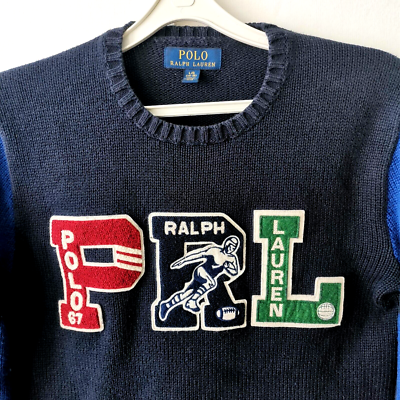 トップス 90s Polo Ralph Lauren Cotton Knit Vintage 90s Polo Ralph Lauren Chunky Knit 100% Cotton Blue