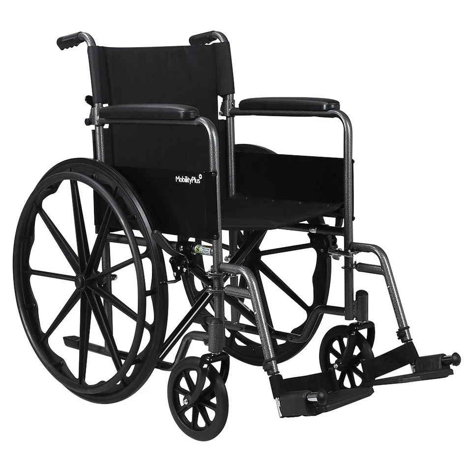 NEW MobilityPlus+ Explorer Self-Propelled Folding Wheelchair Black Mag Wheels