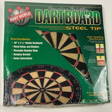 New Dart World Bristle Genuine Steel Tip Dart Board