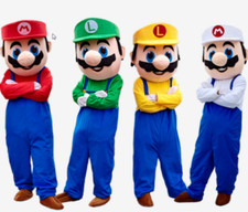Super Mario Mascot Costume Cosplay Party Fancy Dress Brothers Suits Adult Yellow