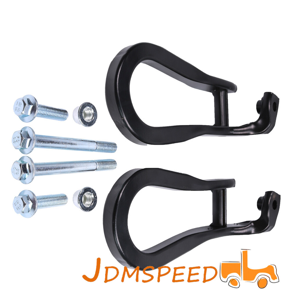 2x Black Tow Hooks For Chevy GMC Silverado Sierra 1500 (2007–2019) – Direct Fit