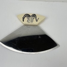 Cheese Knife With A Ram's head - Pre Owned -  shaped like an ulu knife