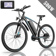 27.5in Electric Bike 500W 48V/10.4Ah Mountain Bicycle 21Speed E-Bike Up to 50mi✅