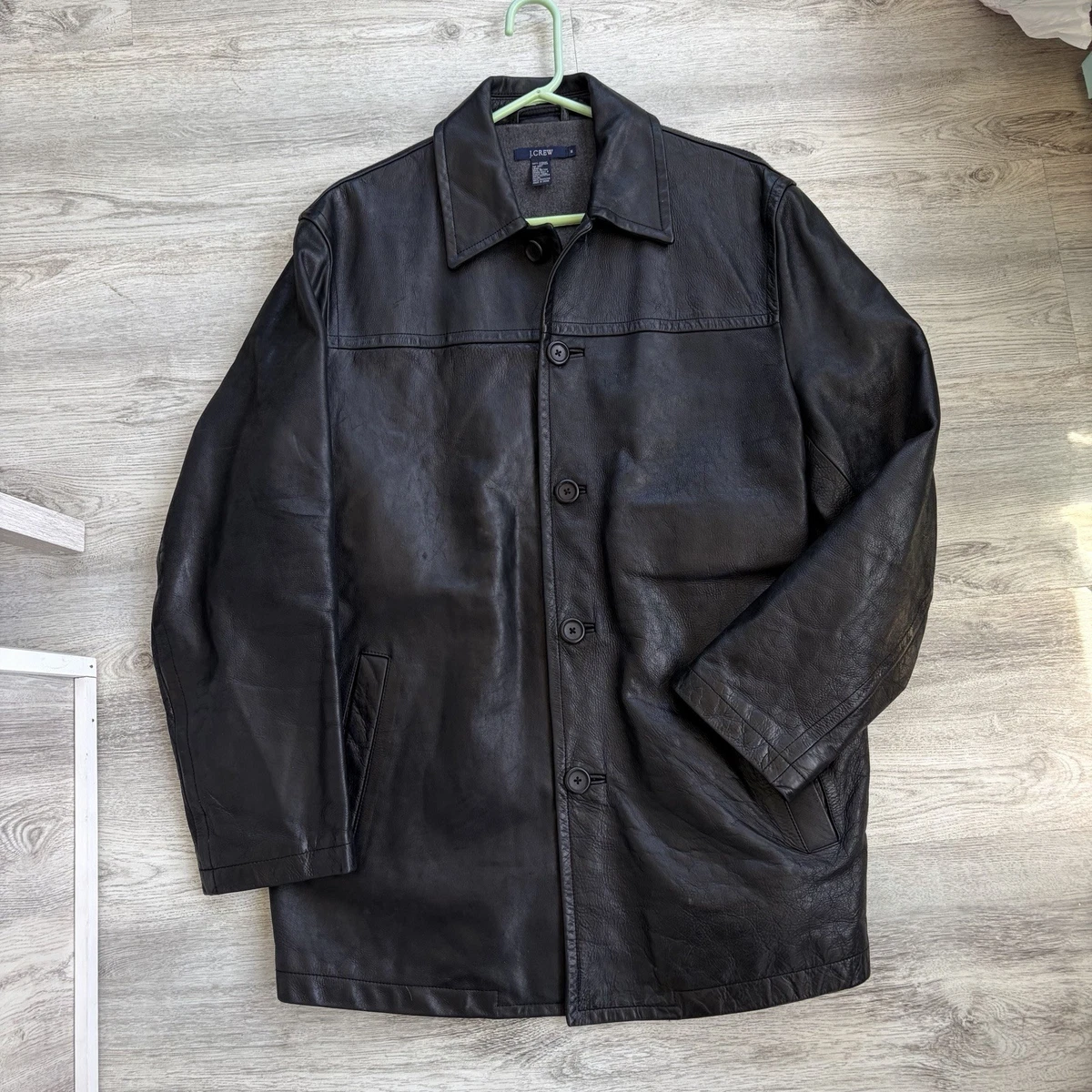 J.CREW Leather Outer Shell Black Coats, Jackets & Vests for Men