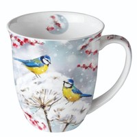 Tasse, Porzellantasse Birds In The Snow 0,4L By Ambiente | VöGel, Meise