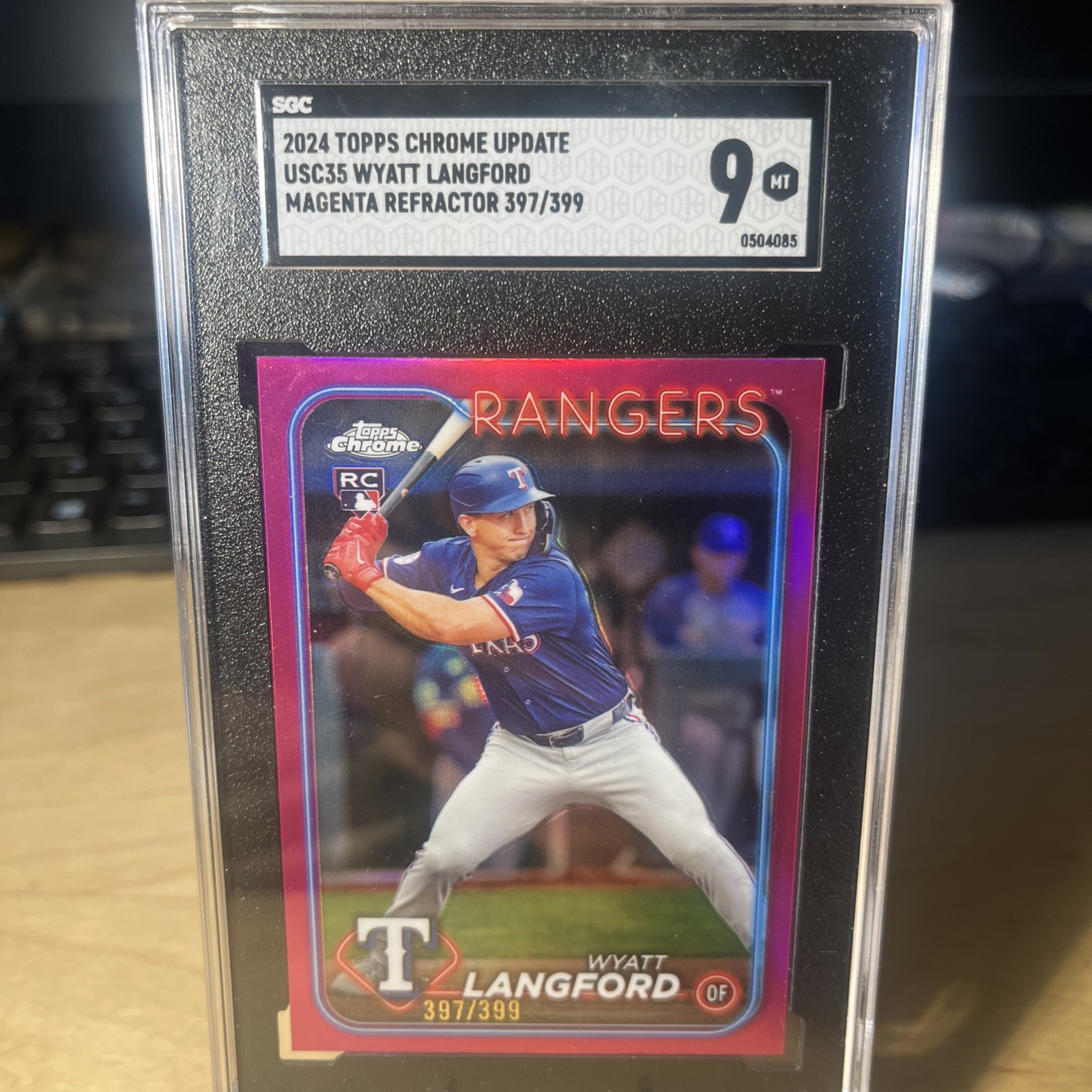 2024 Topps Chrome Update - Wyatt Langford #USC35 Magenta Refractor /399 (RC)