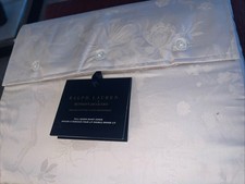 Ralph Lauren Home Queen Duvet Cover Set Bethany Jacquard Silver Cotton New