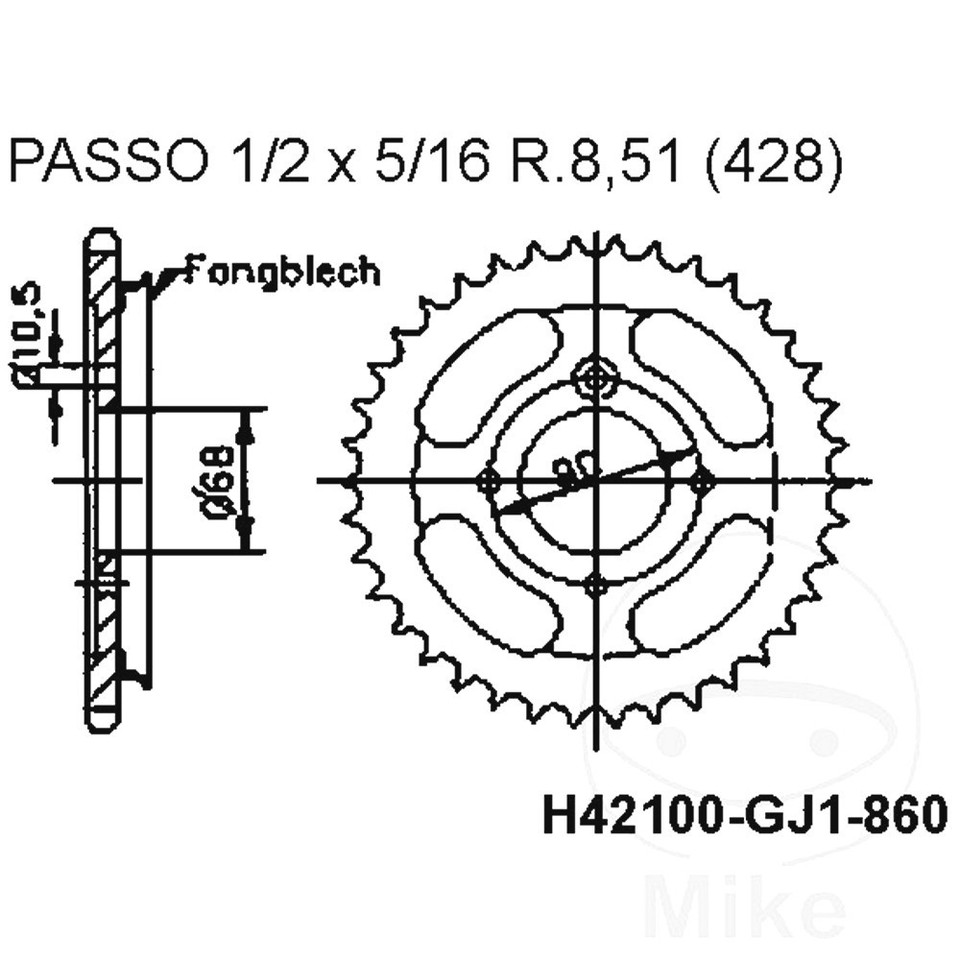 MTX 804 Steel Rear Sprocket #428