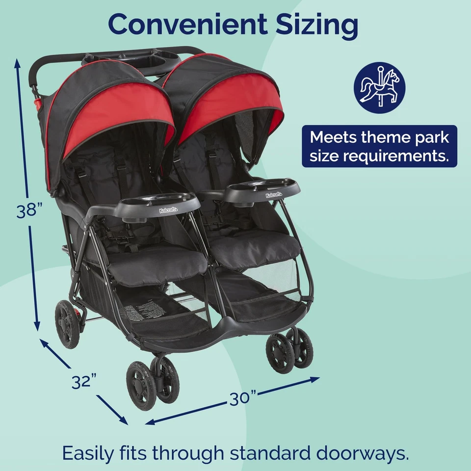 Cochecito de bebé doble ligero Kolcraft Cloud Plus Side-by-Side y niño pequeño Foto 3 de 4