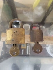 Lot Of 2 Vintage Brass American Lock Co US military Padlocks