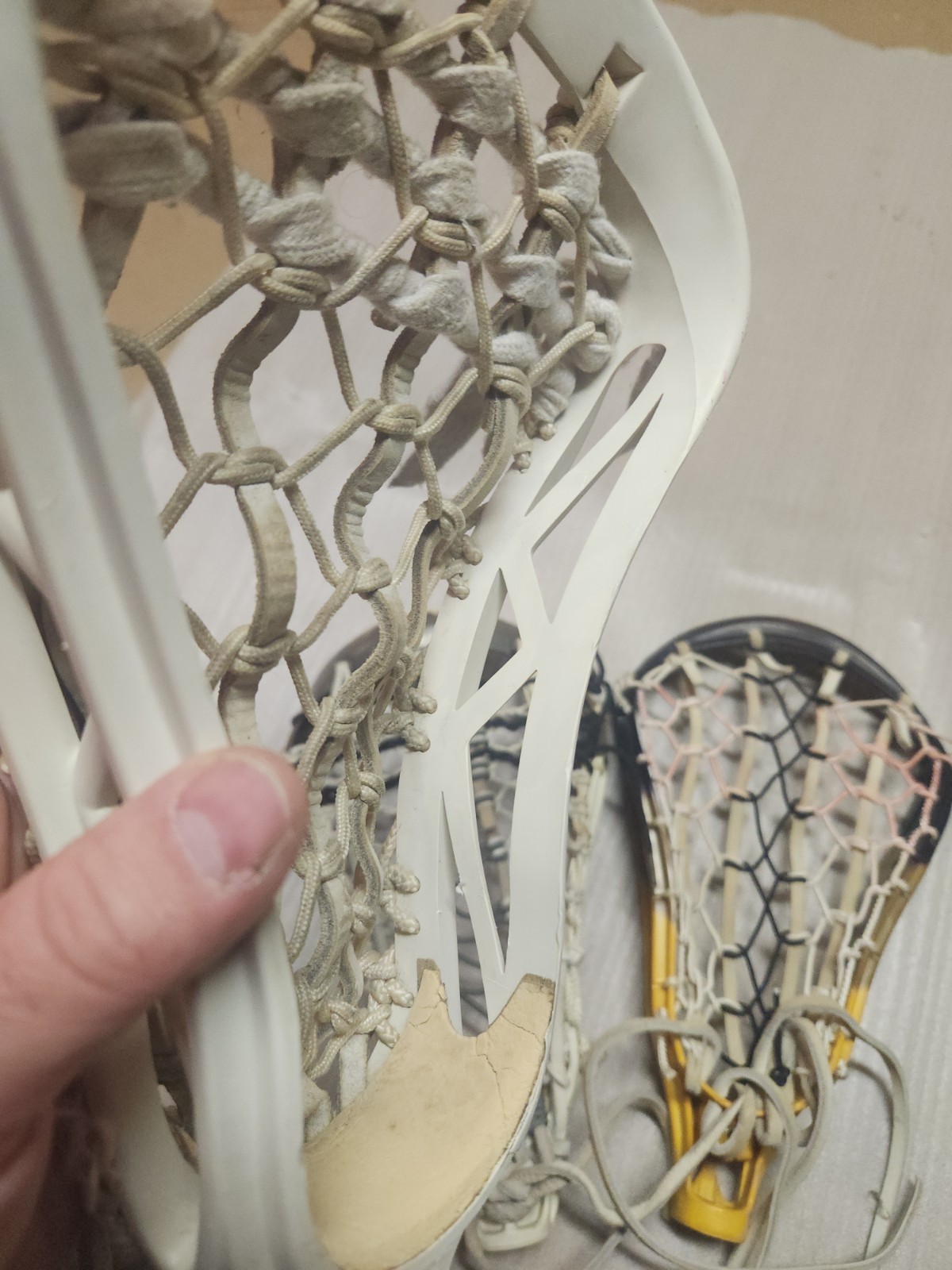 Lot Of 3 Vintage Strung Warrior Lacrosse Heads