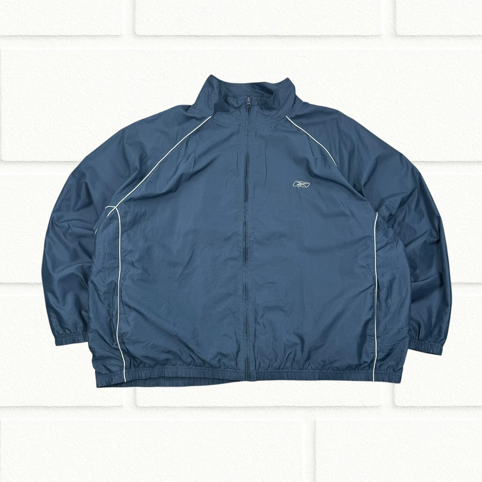 Reebok Retro Navy Full Zip Windbreaker Jacket Mens 3XL Festival Vintage
Opens in a new window or tab