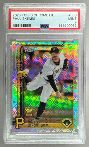 144940062 Paul Skenes 2025 Topps Chrome LogoFractor #300 PSA 9