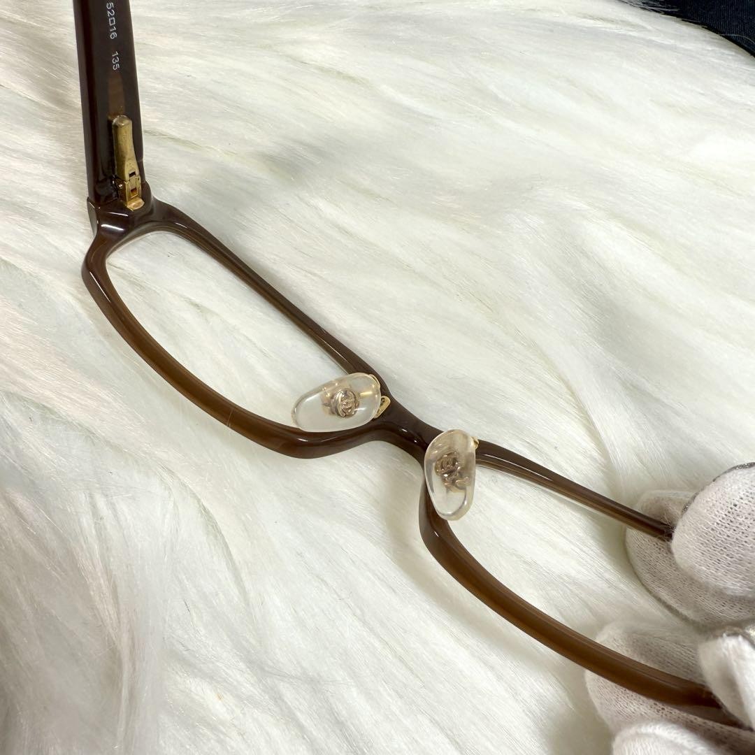 CHANEL sunglasses glasses 3145-N here mark camellia ribbon