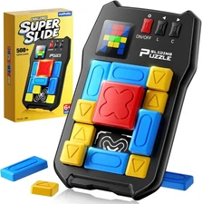 Super Slide Puzzle Game Electronic Brain Teaser Toy 500 Challenges Kids Gift