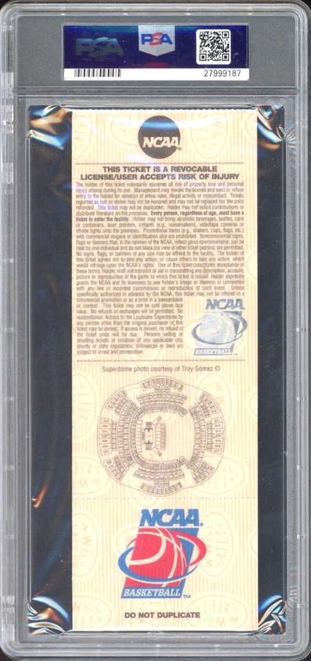 Carmelo Anthony 2003 NCAA Hombres Finales de Baloncesto Syracuse Boleto COMPLETO PSA 5 Foto 2 de 2