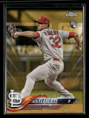 2018 Topps Chrome Update Jack Flaherty Gold Refractor Rookie /50 Y9022