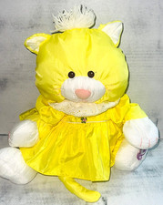 Vintage 1986 Fisher Price Puffalump Yellow Kitten Kitty Cat With Dress 17"