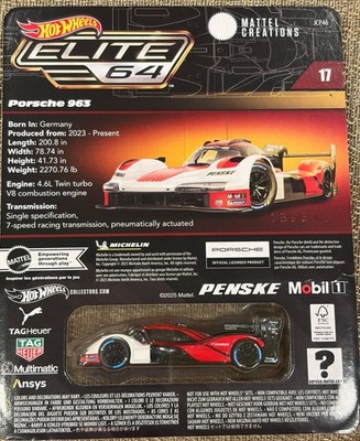 2025 Release , Hot Wheels Elite 64 , # 17 , Porsche 963 , Free