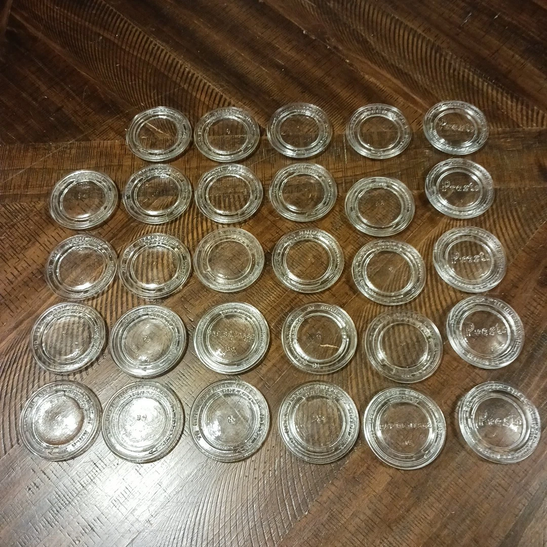 Lot of 29 PRESTO Glass Canning Lid for Regular Mouth Mason Jars NO CHIPS