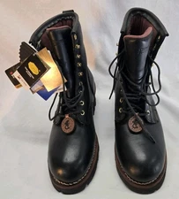 Chippewa Paladin Logger Men's 8W Black Work Boots Leather Steel Toe  73050 New