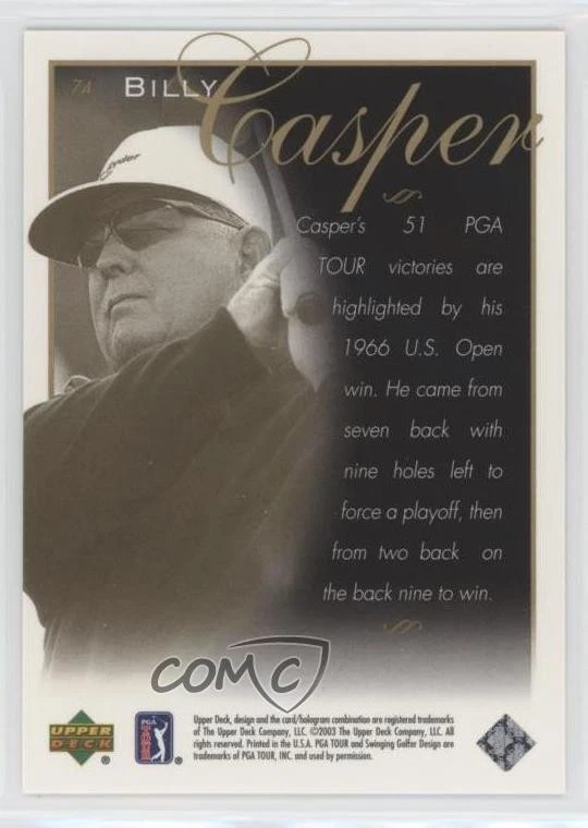 2003 Upper Deck Legends of the Links Billy Casper #74 - Image 2 of 2